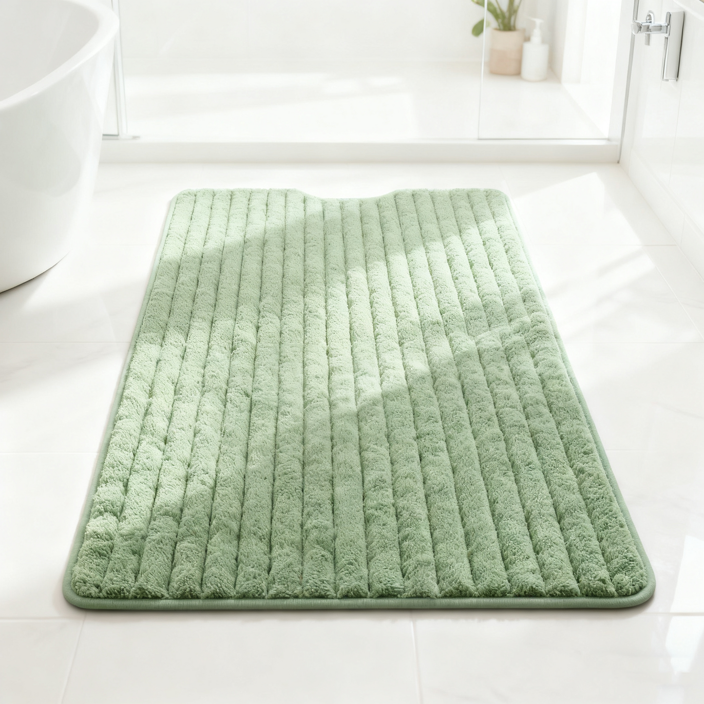 Soft Green Rib Tub Mat