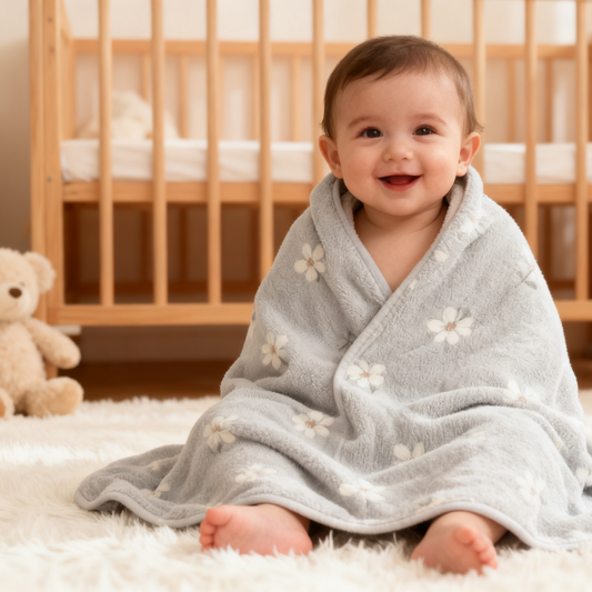 Organic Hooded Toddler Towel (Sky)