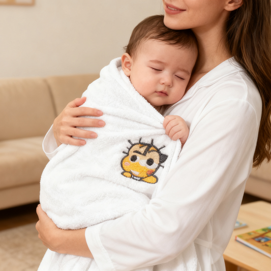 Organic Hooded Toddler Towel (White)