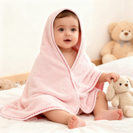 Organic Hooded Baby Towel (Blush)