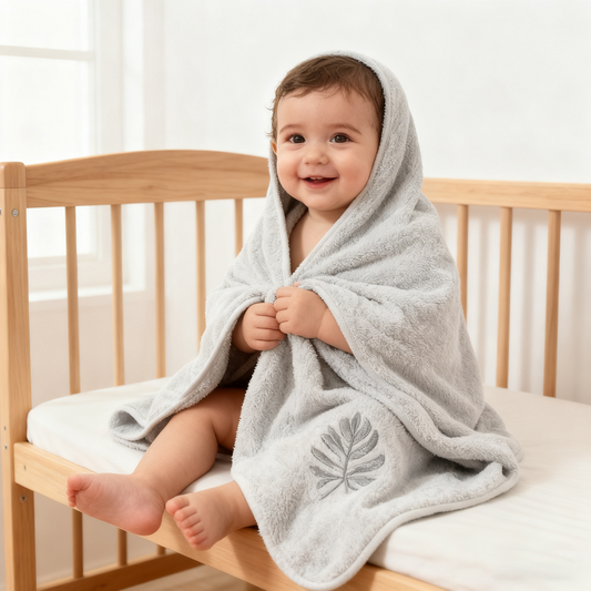 Organic Hooded Baby Towel (Sky)