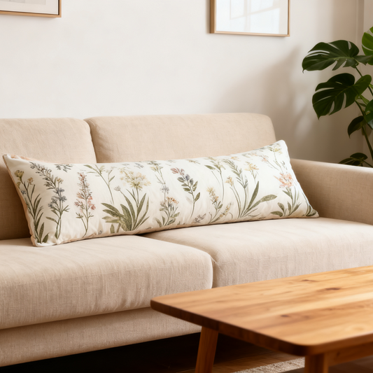 Natural Stripe Warm Linen Body Pillow Cover