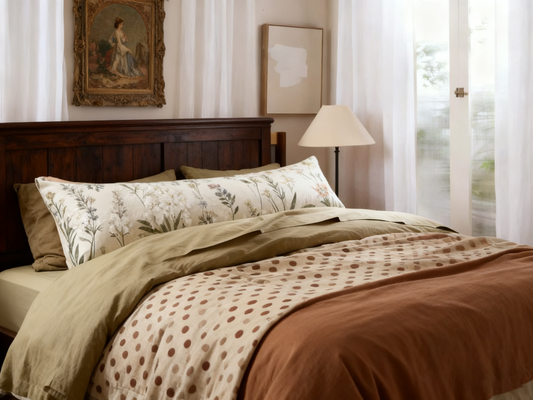 Natural Stripe Warm Linen Body Pillow Cover