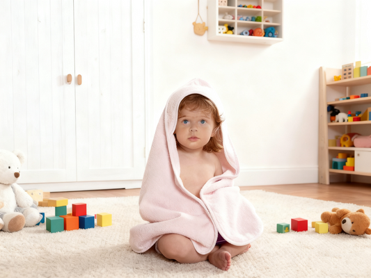 Organic Hooded Baby Towel (Blush)